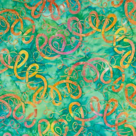 RB Batiks Expressions Tjaps Green Multi