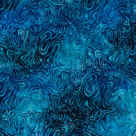 RB Batiks Expressions Tjaps Deep Sea Blue