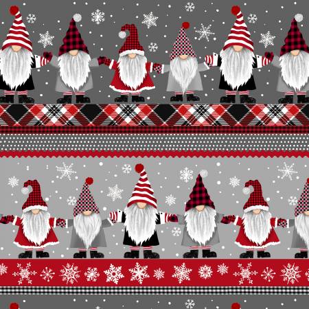 TT Grey Snow Gnomes 11" Stripe