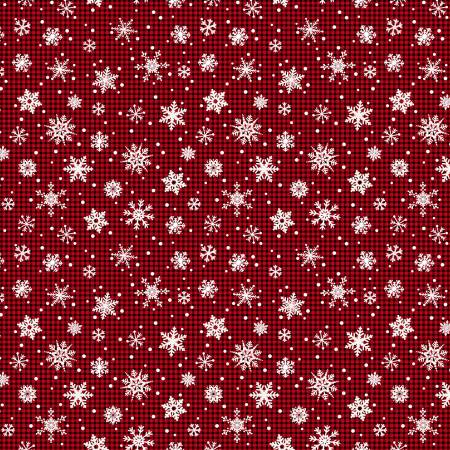 TT Red Snowflakes On Check Plaid