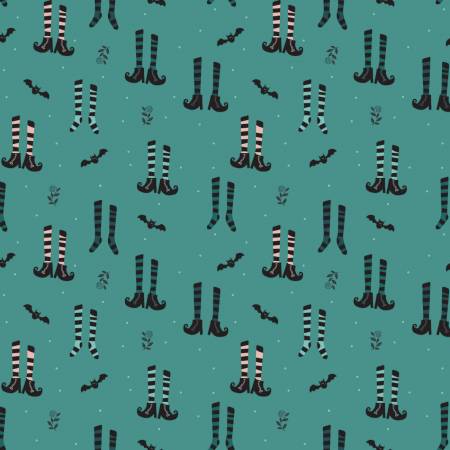RB Little Witch Witches Socks Light Teal