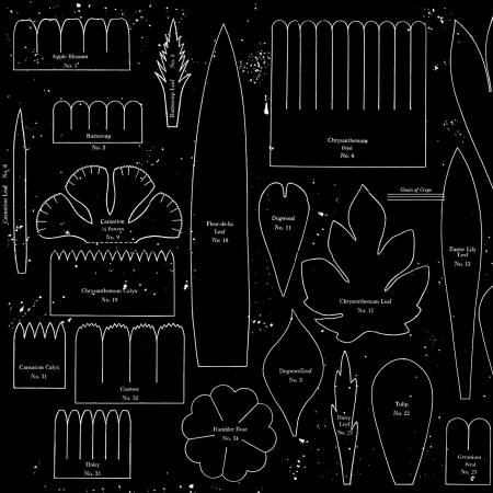 RB Sewing Seeds III Posie Patterns Black C15688