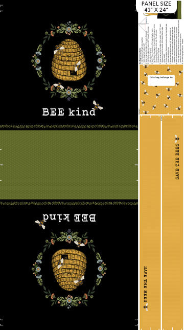 NC Bee Kind Bag Panel
