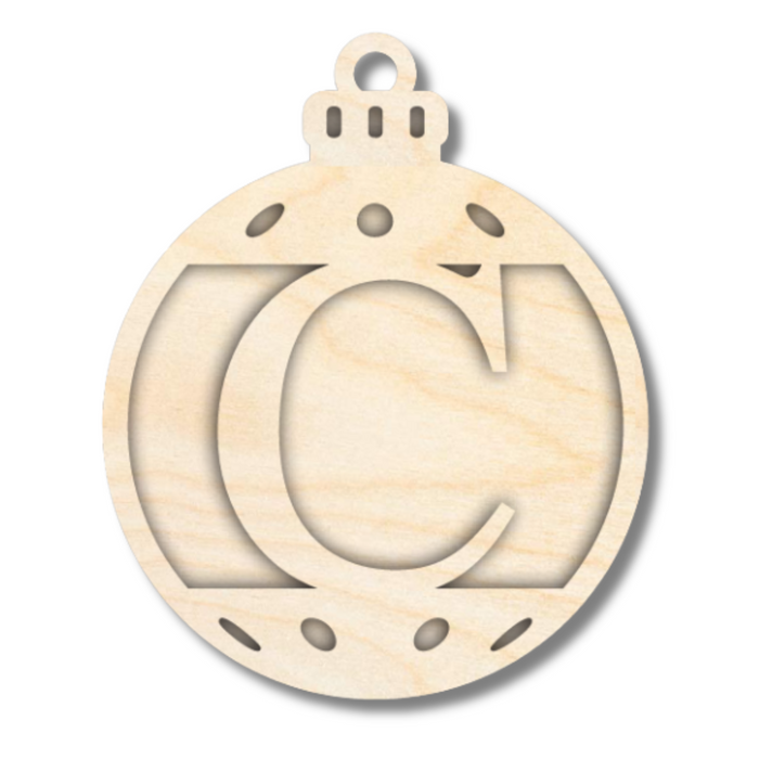 Unfinished Wood Layered Letter Christmas Ornaments | A-Z | 2 Piece | 5" Tall | 1/8" Wood | Wood Craft DIY