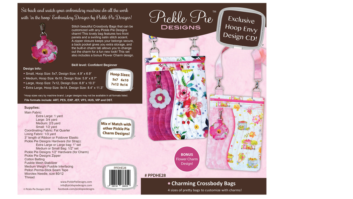 Charming Crossbody Bags In the Hoop Embroidery Design Collection