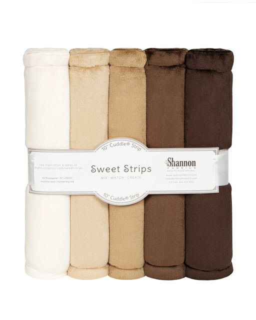 Solid Cuddle Strips 10 in x 60in 5 pk Cafe