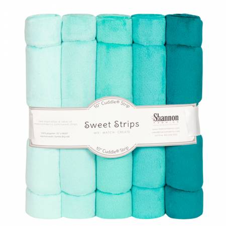 5 Pack of 10in Solid Cuddle Strips Ocean