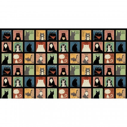 CW Snarky Cats Panel 24"