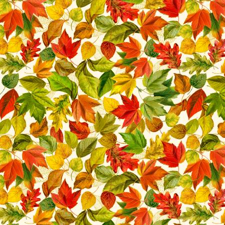 TT Cream Metallic Fall Leaves — High Country Quilts