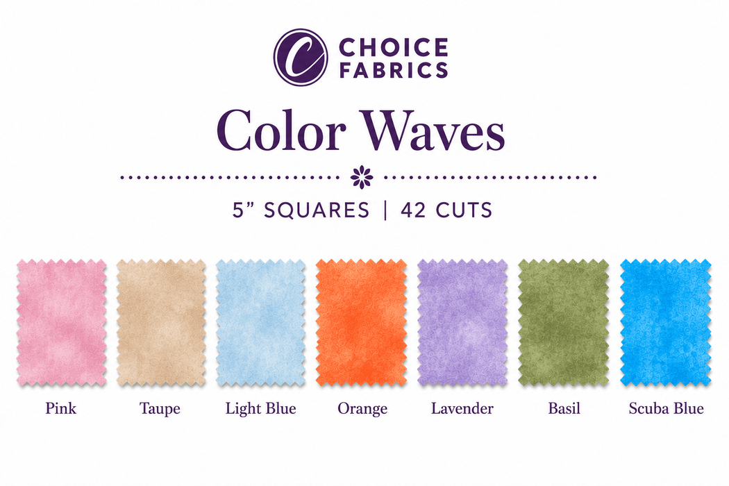 Color Waves by Choice - 5x5 Charm Pack (42 Squares)