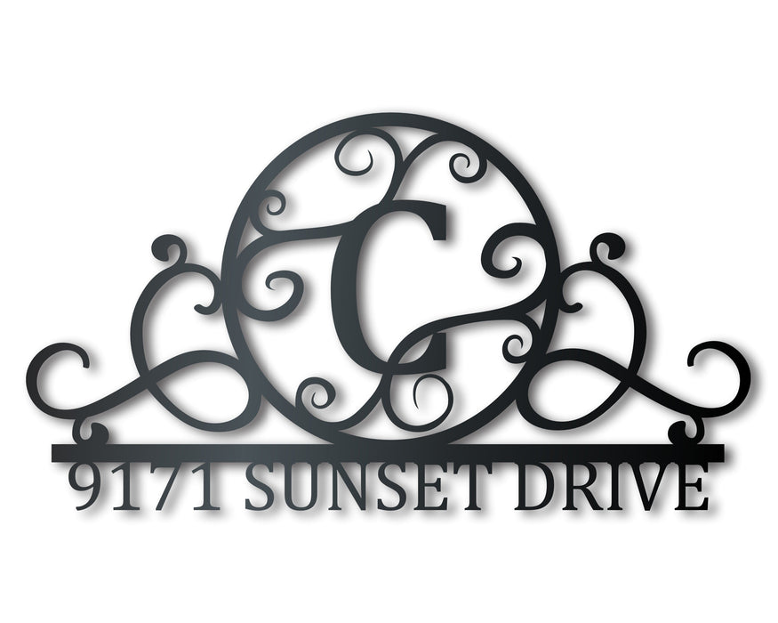 Custom Metal Monogram Address Wall Art | Indoor Outdoor | Up to 46" | Over 20 Color Options