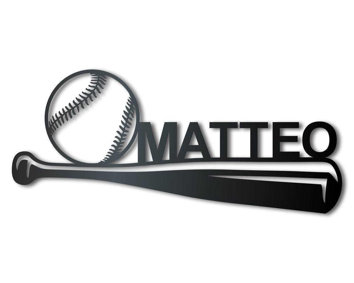 Custom Metal Baseball Bat Wall Art - Metal Sports Sign - 14 Color Opti ...