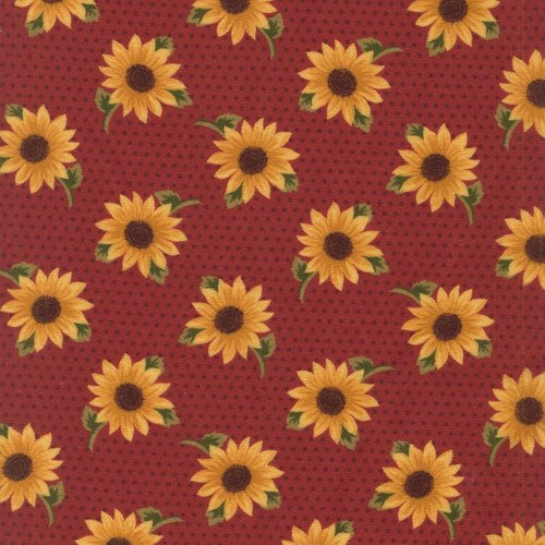 MB Red Sunflowers Grasslands Flannel