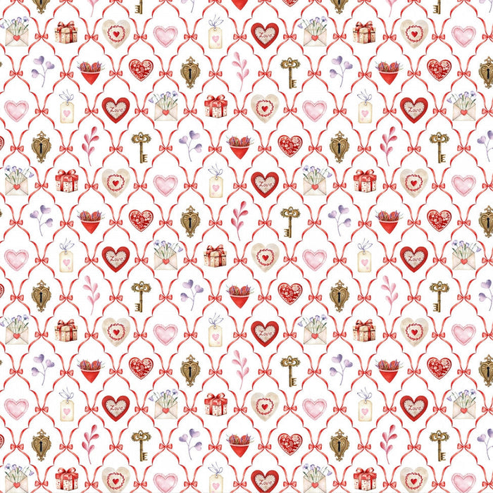 Digital Cuddle Multi Key To My Heart 58" - 60" Fabric per yard