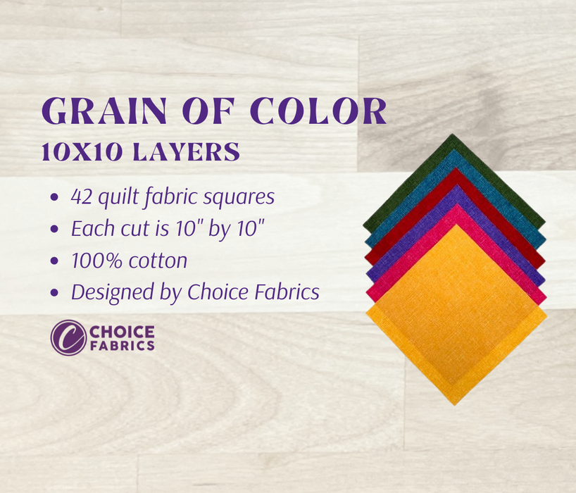 Grain of Color - 10" Squares - Color Pop (42 Squares)