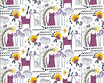 RJR Cotton + Steel Glory-Elsies Cat-Dusk