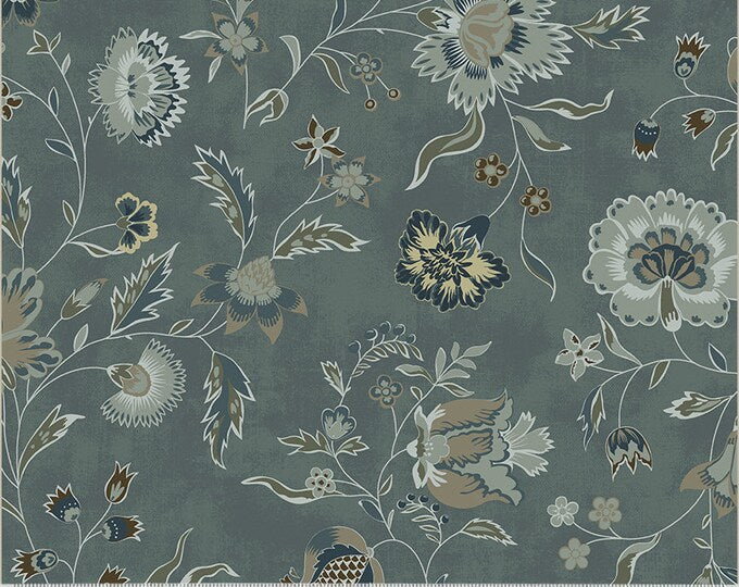 WD Jeanne Horton Garden Tale Flourish Blue Suede