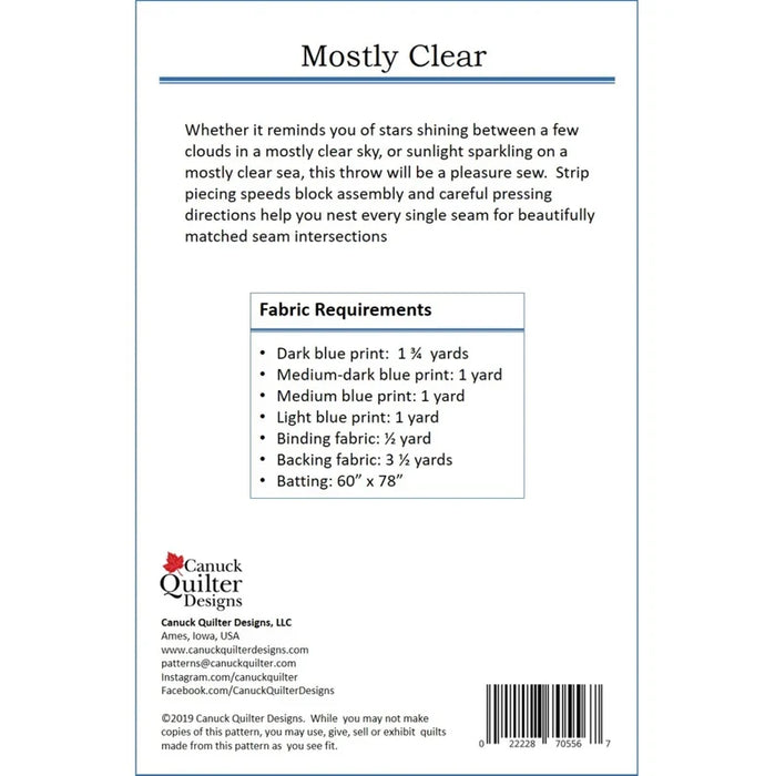 Mostly Clear Quilt Pattern