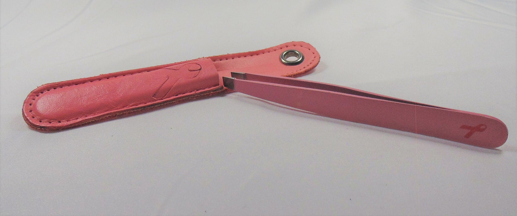 Pink Eyebrow Tweezers Slanted Tip 4" inches