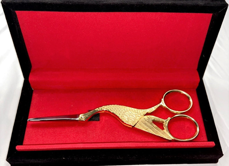 Stork Scissor 6" gold plated (from USA)