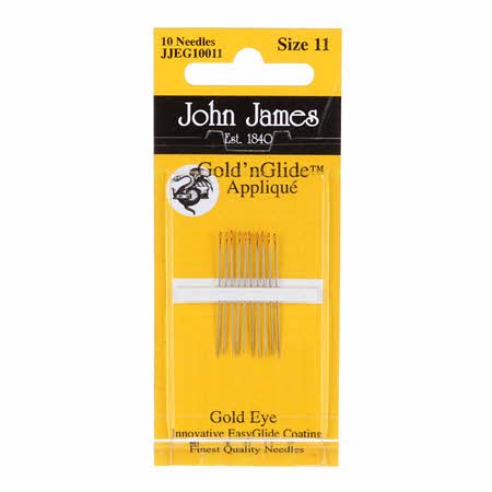 John James Gold'N Glide Applique Needles Size 11 10ct