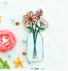 Bev McCullough Mason Jar Vase Needle Minder 