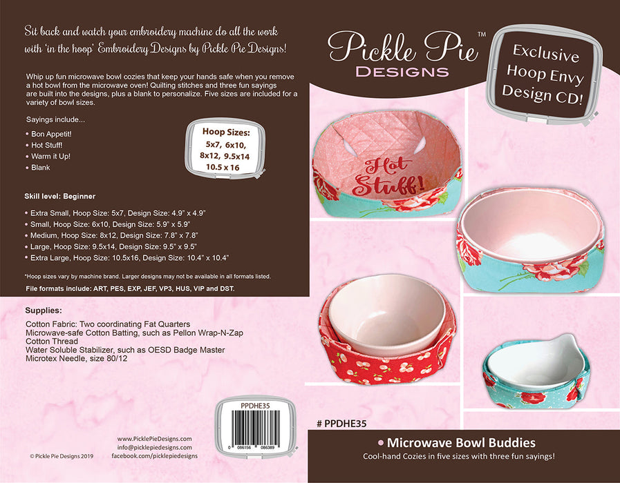 Microwave Bowl Buddies In the Hoop Embroidery Design Collection