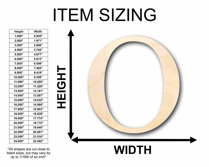 Unfinished Wood Omicron Silhouette - Craft- up to 46" DIY
