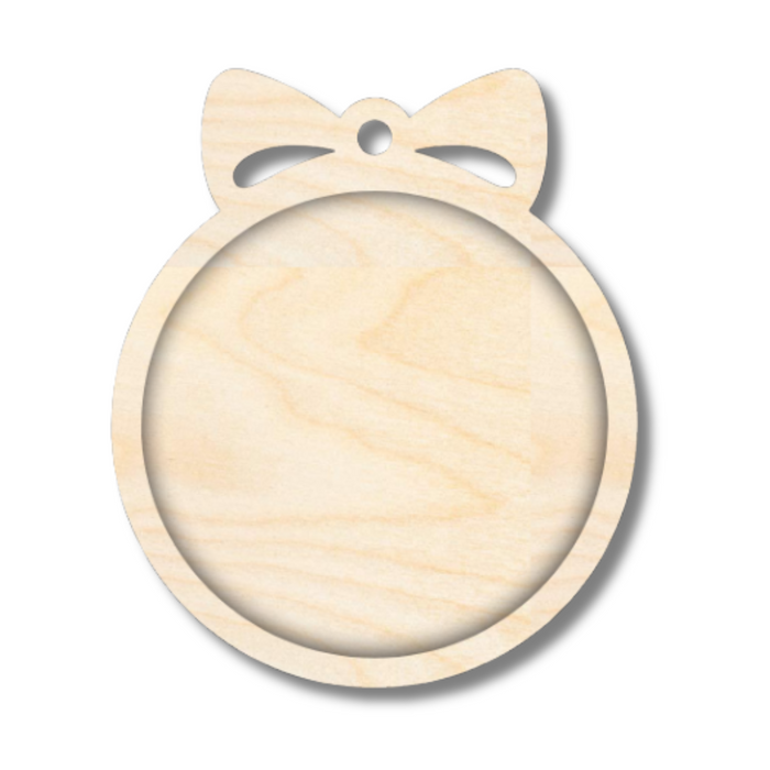 Unfinished Wood Layered Frame Christmas Ornaments | 7 Options | 2 Piece | 5" - 6" Tall | 1/8" Wood | Wood Craft DIY