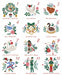 RB-A Pear-fect Christmas-Twelve Days of Christmas Panel-36in x 43in 