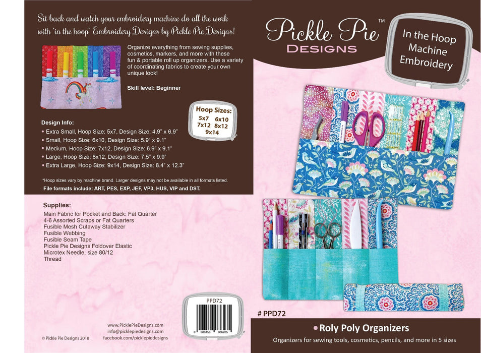 Roly Poly Organizers In the Hoop Embroidery Design Collection