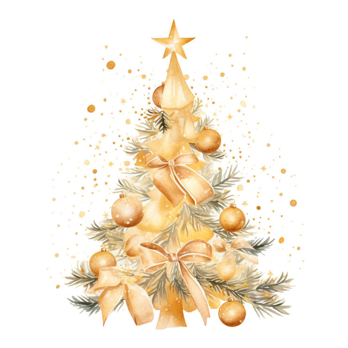 A Golden Christmas Fabric Panel 25