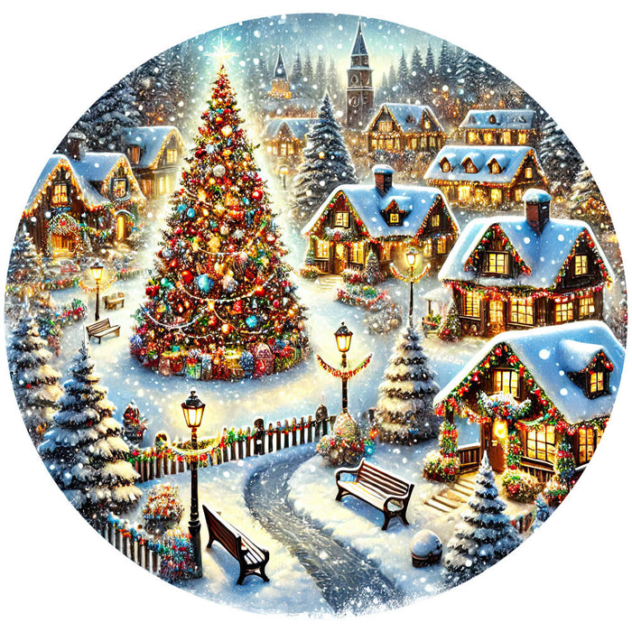 Christmas Villages Fabric Panel 8