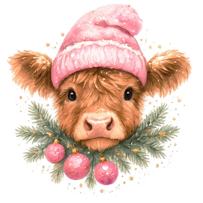 A Pink Christmas Fabric Panel 13