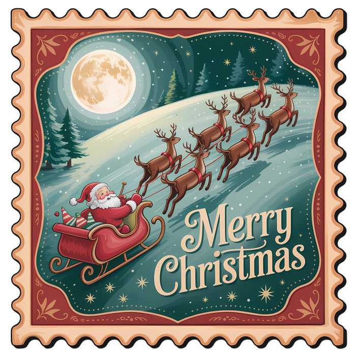 Vintage Christmas Stamps Fabric Panel 15