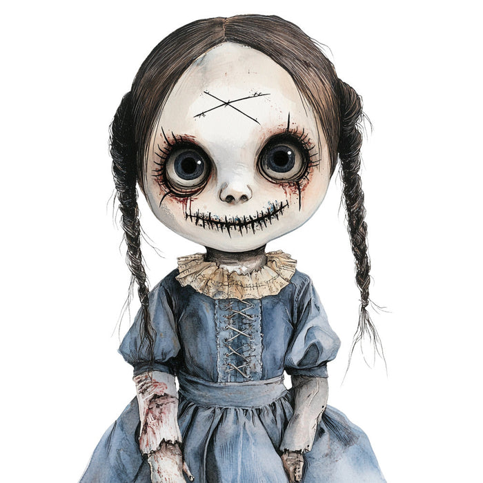 Creepy Dolls Fabric Panel 5