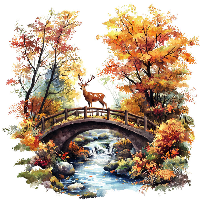 Deer in Nature Fabric Panel 26