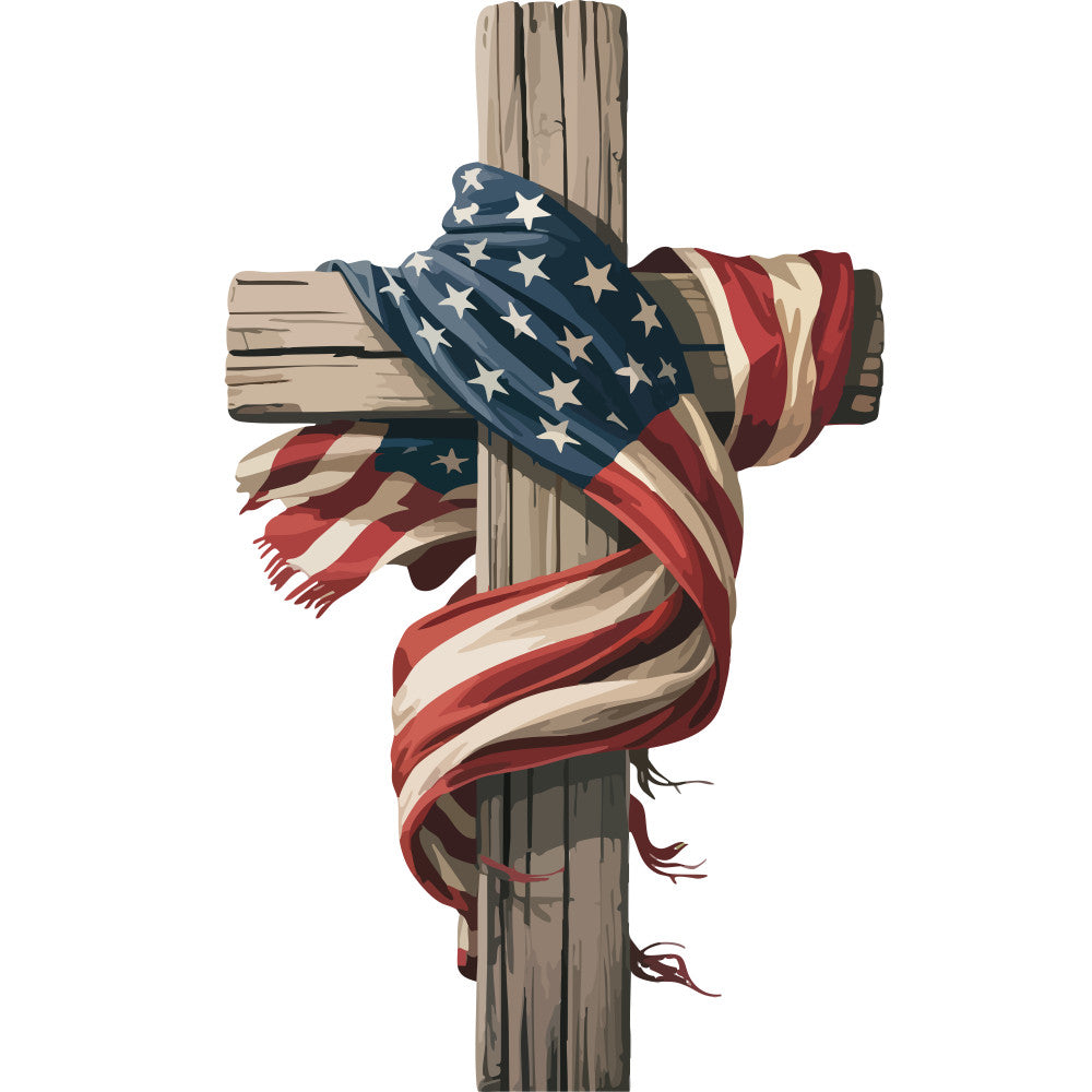 Flag Wrapped on Cross Fabric Panel 1 — High Country Quilts