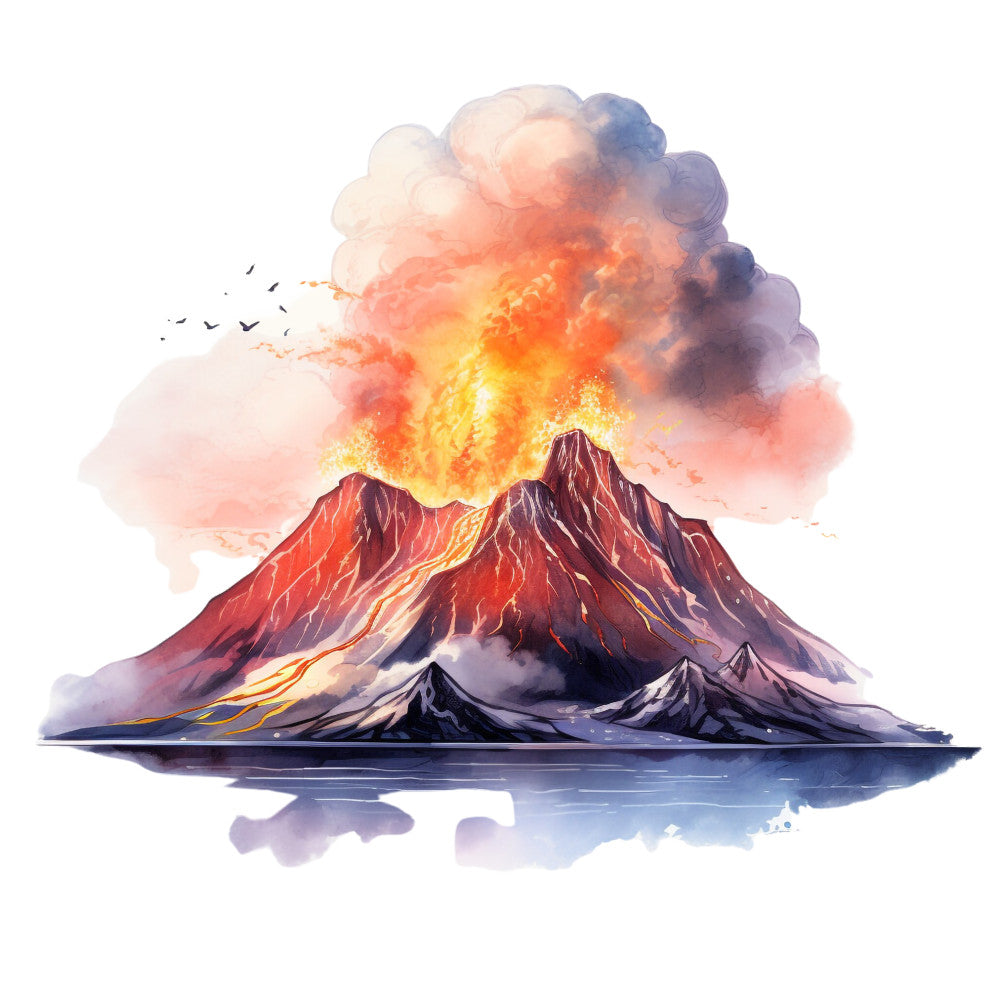 Watercolor Volcano Fabric Panel 2 — High Country Quilts