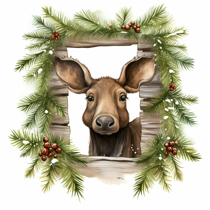 Peeking Moose Fabric Panel 7