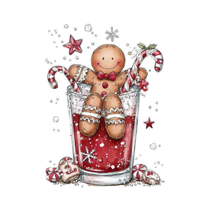 Whimsical Christmas Cocktail Fabric Panel 10