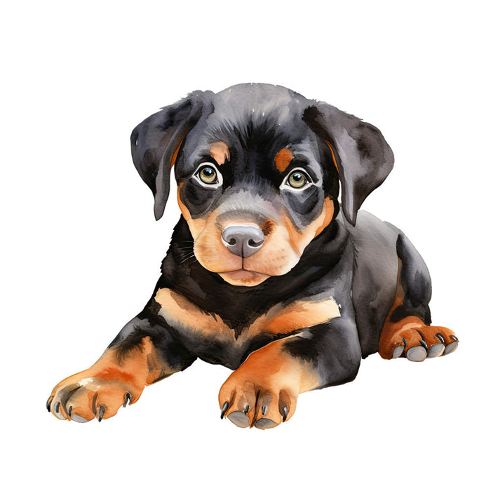 Watercolor Rottweiler Fabric Panel 21