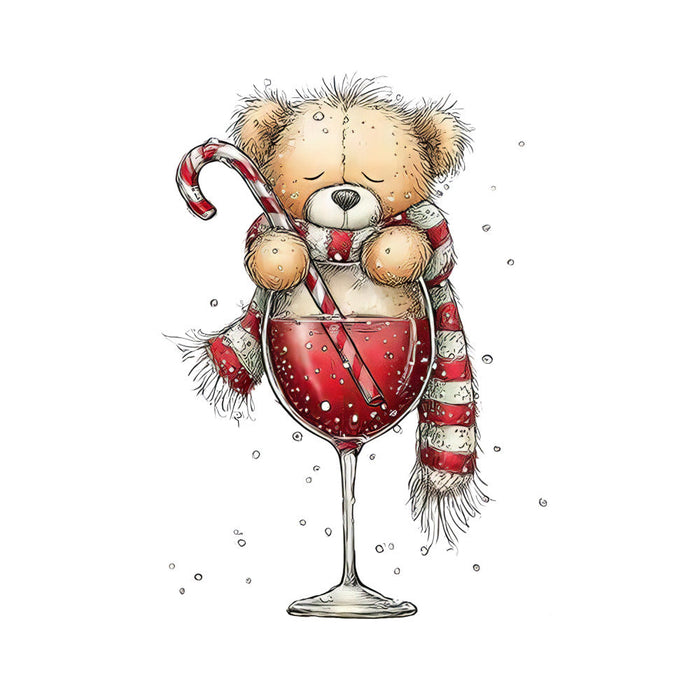 Whimsical Christmas Cocktail Fabric Panel 18