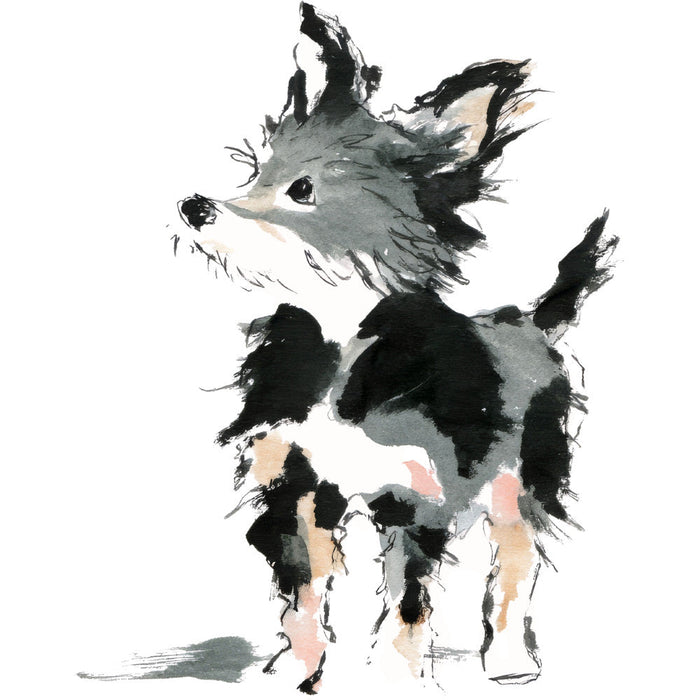 Handdrawn Doodle Dog Fabric Panel 53
