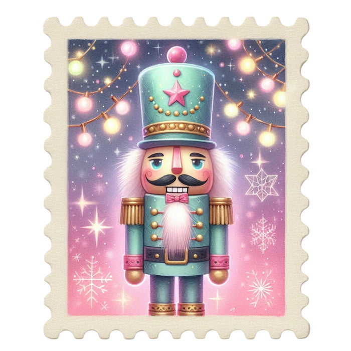 Nutcracker Postage Stamps Fabric Panel 13