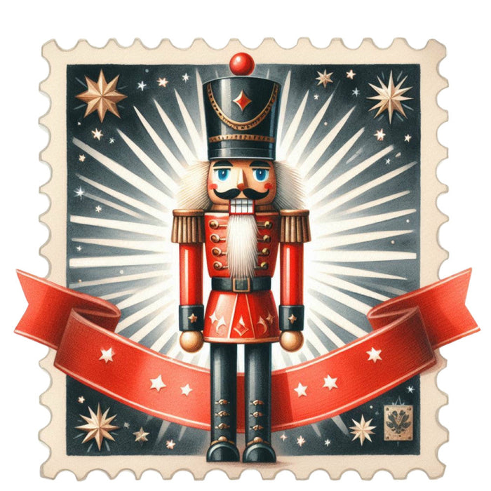 Nutcracker Postage Stamps Fabric Panel 22