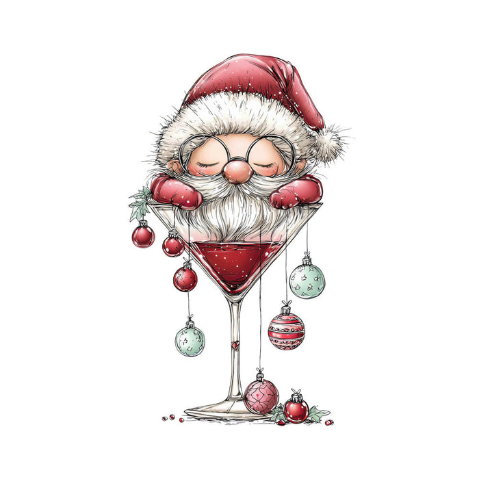 Whimsical Christmas Cocktail Fabric Panel 15