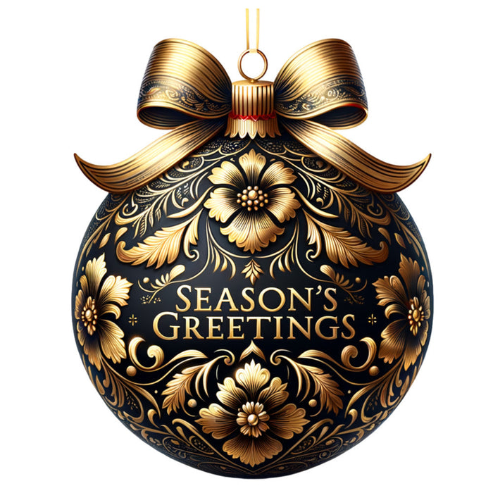 Elegant Christmas Ball Ornaments Fabric Panel 35