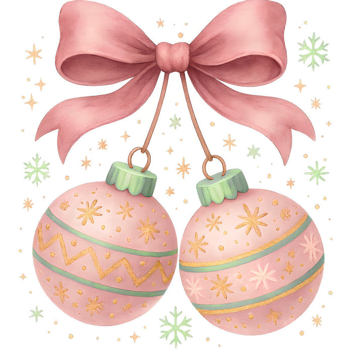 A Pink Christmas Fabric Panel 6