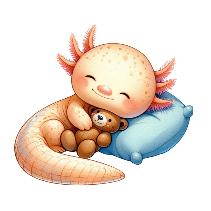 Cute Cartoon Axolotl Fabric Panel 22